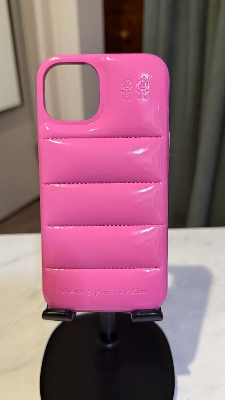 Urban Sophistication The Puffer Case for iPhone 13 in Pink Gloss